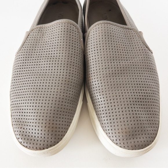 Vince Blair Grey Perforated Low Top Slip On Sneakers - Picture 5 of 14